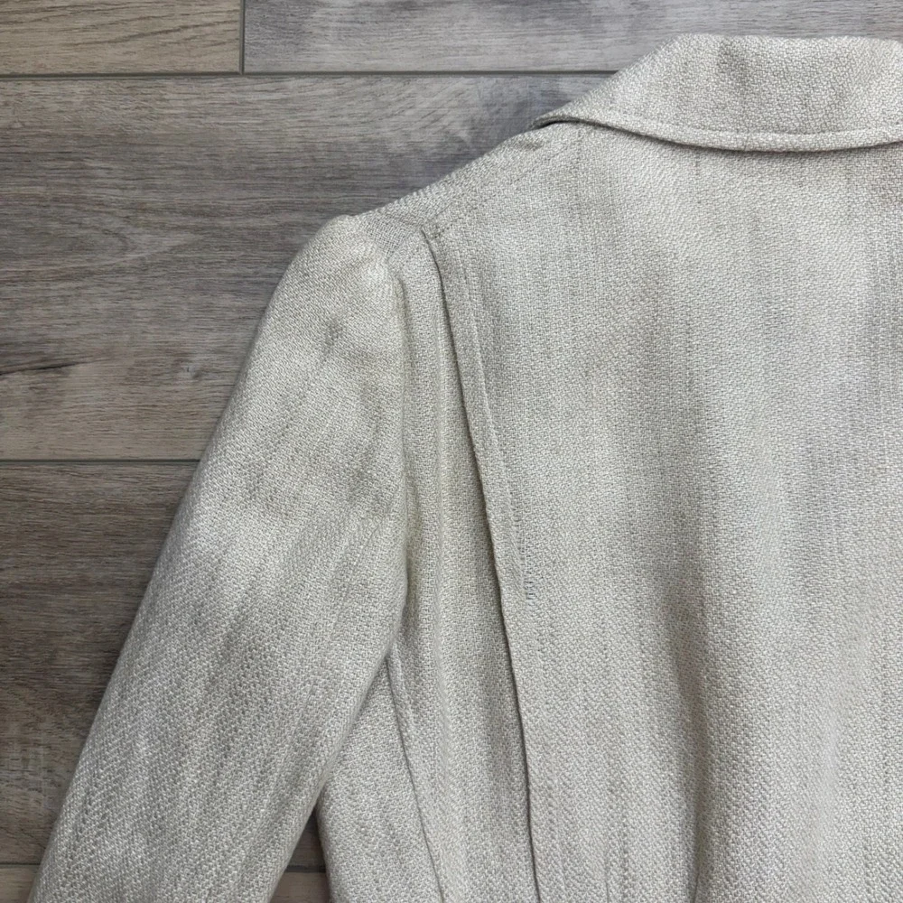 Ralph Lauren Cream Linen Herringbone Safari Blazer Jacket Capsule Italy Size 6 - Picture 9 of 15